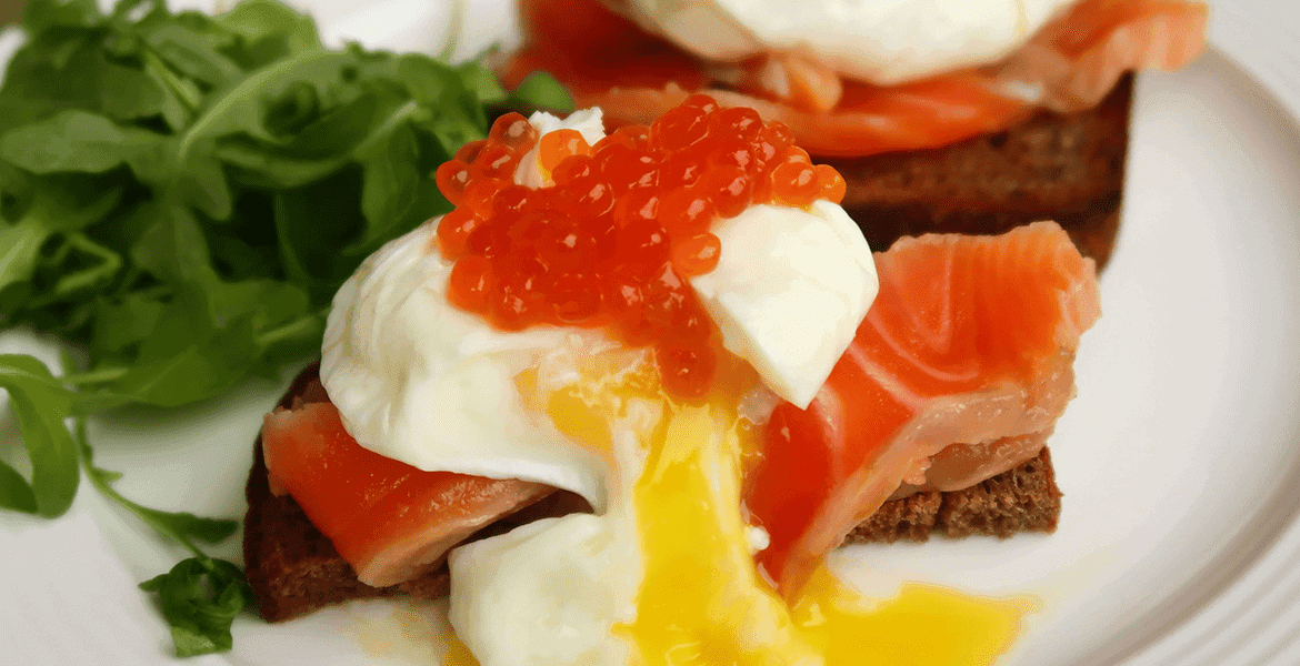 Seafood and Poached Egg Breakfast