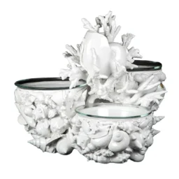 Mare 3-Bowl White Hors D'Oeuvre Plate