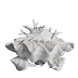 Tridacna Large White Centerpiece Bowl